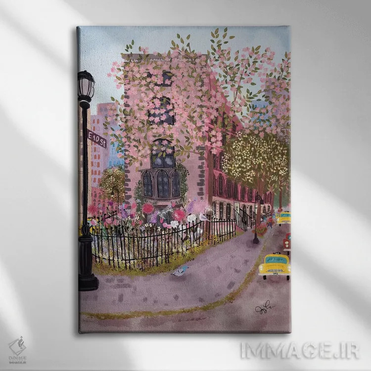 تابلو دکوراتیو ایست ویلیج اثر جوی لافرم - نمای روبهرو روی دیوار