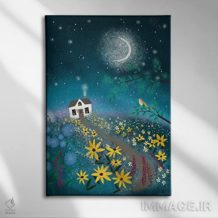 تابلو دکوراتیو بلبل اثر جوی لافرم - نمای روبهرو روی دیوار