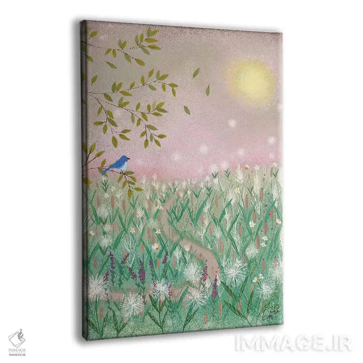 تابلو دکوراتیو رویای روز صورتی اثر جوی لافرم - نمای پرسپکتیو محصول