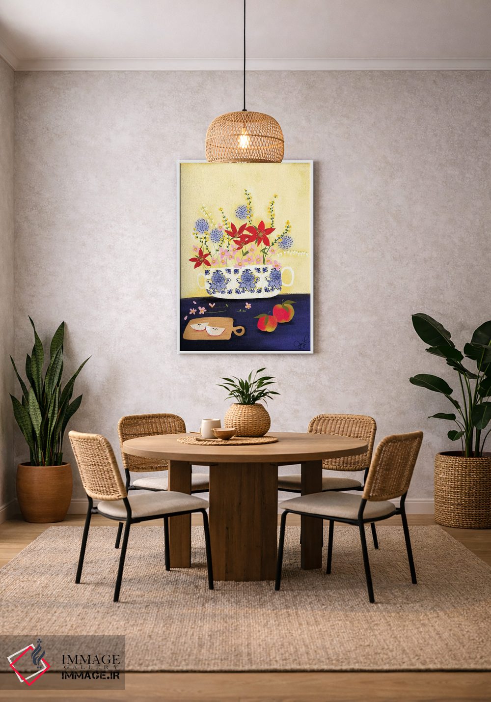 تابلو دکوراتیو گل های وحشی دلفت ۱ اثر جوی لافرم - D2W