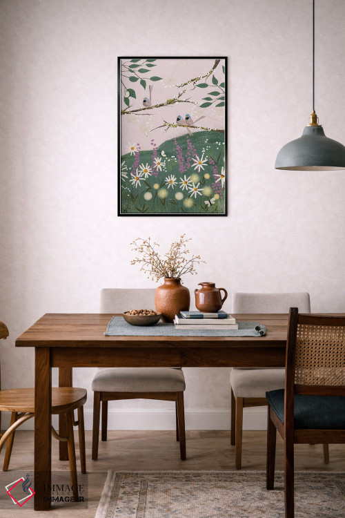 تابلو دکوراتیو فنچ های آبی اثر جوی لافرم - D6B