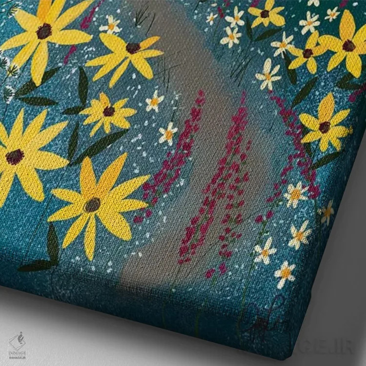 تابلو دکوراتیو بلبل اثر جوی لافرم - نمای نزدیک بافت بوم