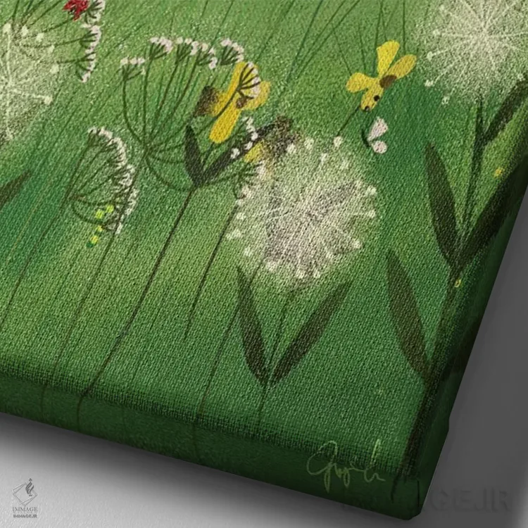 تابلو دکوراتیو تراریوم خانه دوست داشتنی اثر جوی لافرم - نمای نزدیک بافت بوم