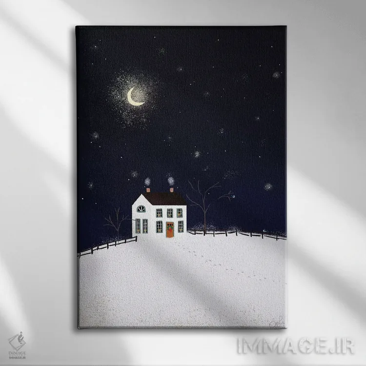 تابلو دکوراتیو ترکیب هنر فولکلور ۲ اثر جوی لافرم - نمای روبهرو روی دیوار