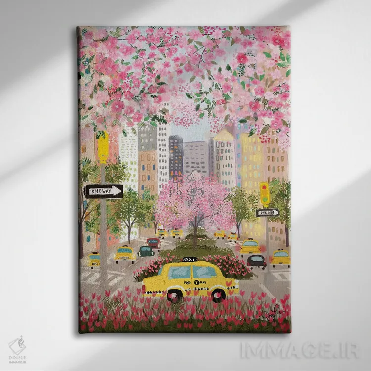 تابلو دکوراتیو خیابان پارک اثر جوی لافرم - نمای روبهرو روی دیوار