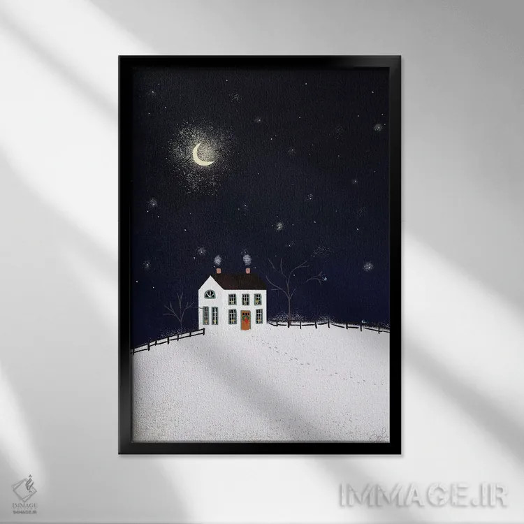 تابلو دکوراتیو ترکیب هنر فولکلور ۲ اثر جوی لافرم - نمای قابدار مشکی