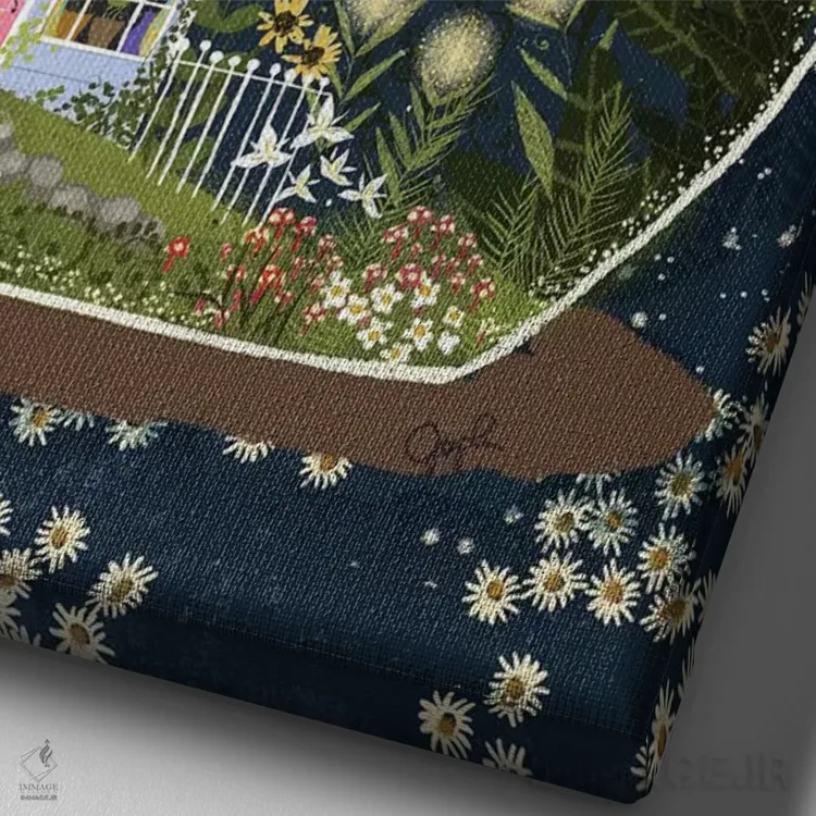 تابلو دکوراتیو تراریوم ۲ اثر جوی لافرم - نمای نزدیک بافت بوم