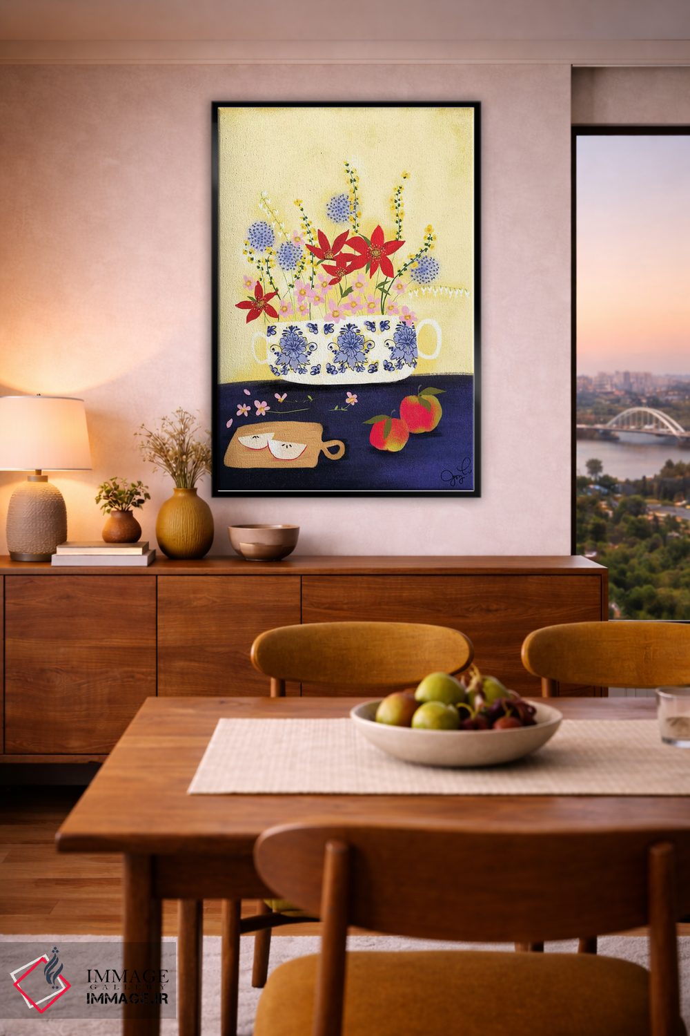 تابلو دکوراتیو گل های وحشی دلفت ۱ اثر جوی لافرم - D5B