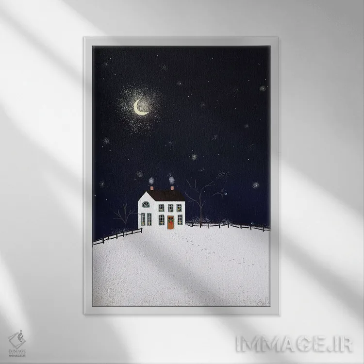 تابلو دکوراتیو ترکیب هنر فولکلور ۲ اثر جوی لافرم - نمای قابدار سفید
