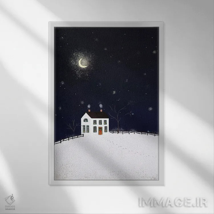 تابلو دکوراتیو ترکیب هنر فولکلور ۲ اثر جوی لافرم - نمای قابدار سفید