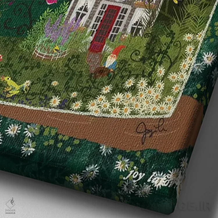 تابلو دکوراتیو تراریوم ۱ اثر جوی لافرم - نمای نزدیک بافت بوم