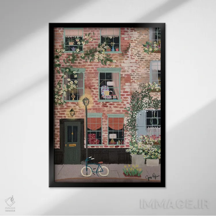 تابلو دکوراتیو پشت پیچ اثر جوی لافرم - نمای قابدار مشکی