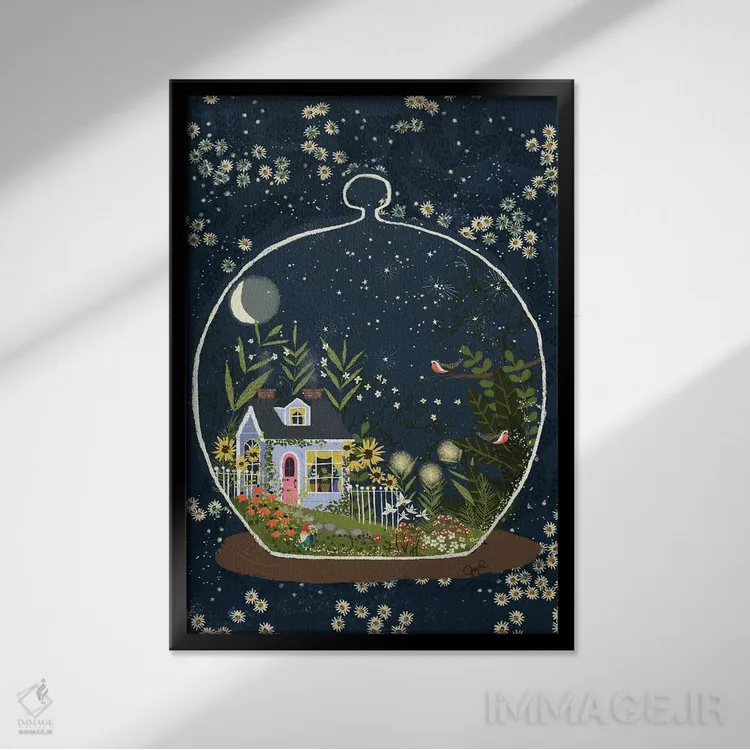 تابلو دکوراتیو تراریوم ۲ اثر جوی لافرم - نمای قابدار مشکی