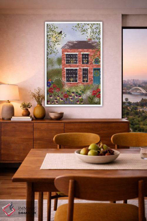 تابلو دکوراتیو کلبه آجری اثر جوی لافرم - D5W