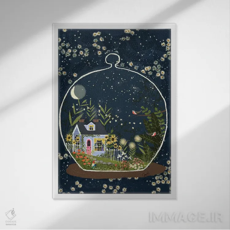 تابلو دکوراتیو تراریوم ۲ اثر جوی لافرم - نمای قابدار سفید