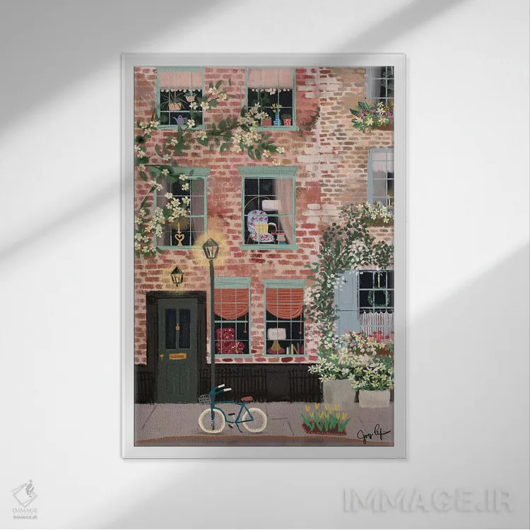 تابلو دکوراتیو پشت پیچ اثر جوی لافرم - نمای قابدار سفید