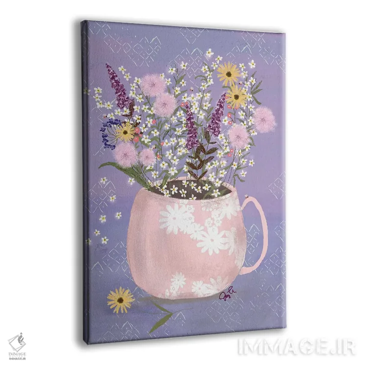 تابلو دکوراتیو گلدان گل وحشی ۱ اثر جوی لافرم - نمای پرسپکتیو محصول