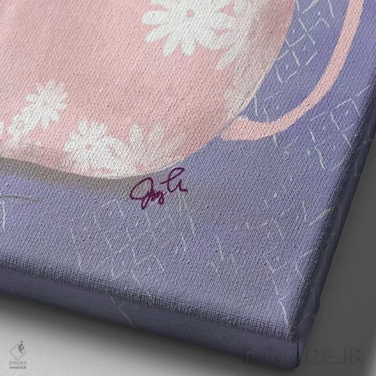 تابلو دکوراتیو گلدان گل وحشی ۱ اثر جوی لافرم - نمای نزدیک بافت بوم