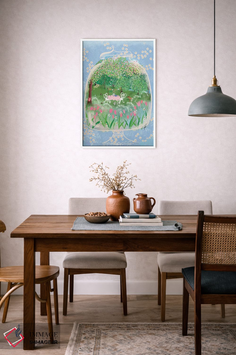 تابلو دکوراتیو مهمانی چای در تراریوم اثر جوی لافرم - D5W