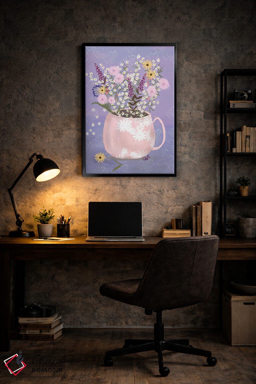 تابلو دکوراتیو گلدان گل وحشی ۱ اثر جوی لافرم - D4B