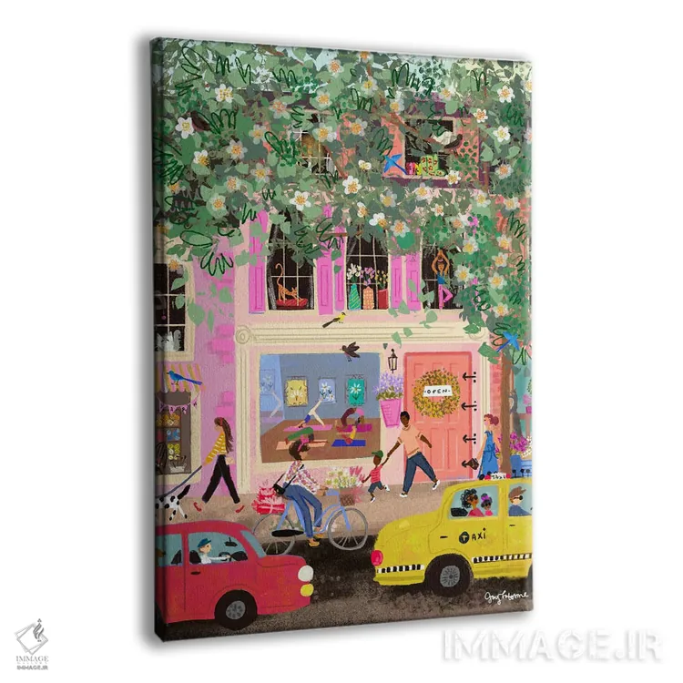 تابلو دکوراتیو رویای صورتی خیابان بهار اثر جوی لافرم - نمای پرسپکتیو محصول