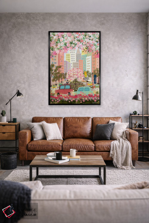 تابلو دکوراتیو روز صورتی مه آلود اثر جوی لافرم - D1B