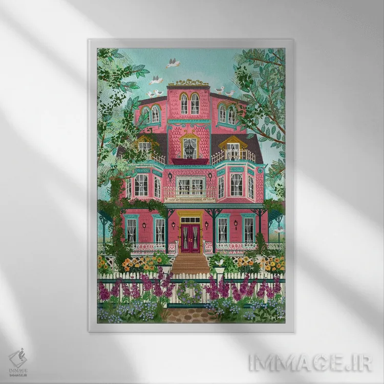 تابلو دکوراتیو خانه ساحلی اثر جوی لافرم - نمای قابدار سفید