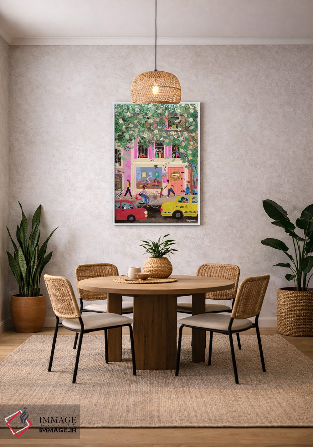 تابلو دکوراتیو رویای صورتی خیابان بهار اثر جوی لافرم - D2W