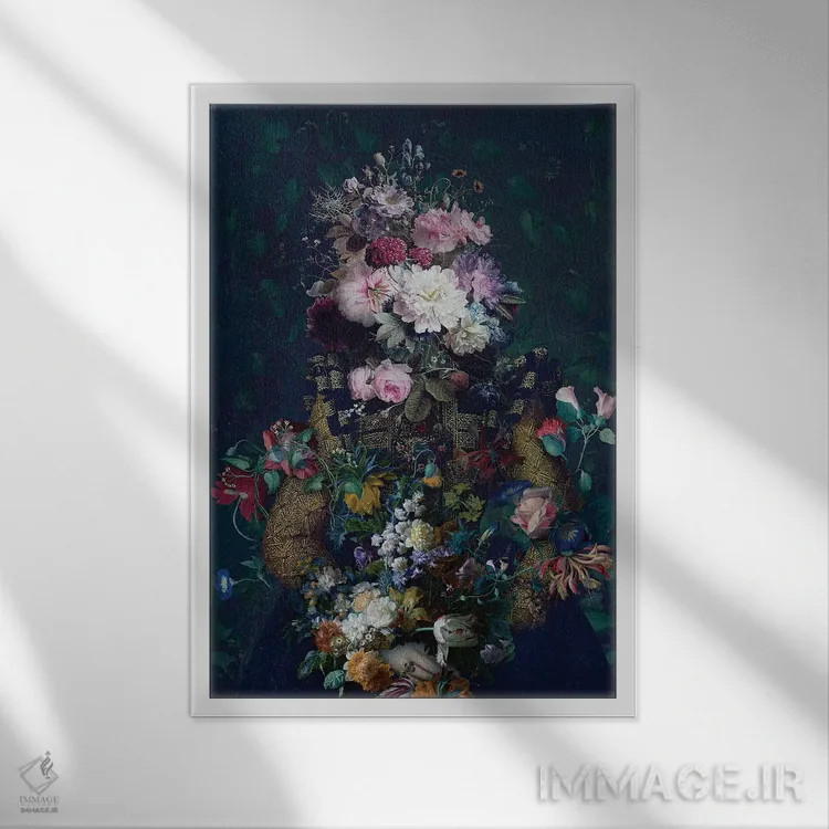 تابلو دکوراتیو طبیعت بی جان اثر خوزه لوئیس گوئررو - نمای قابدار سفید