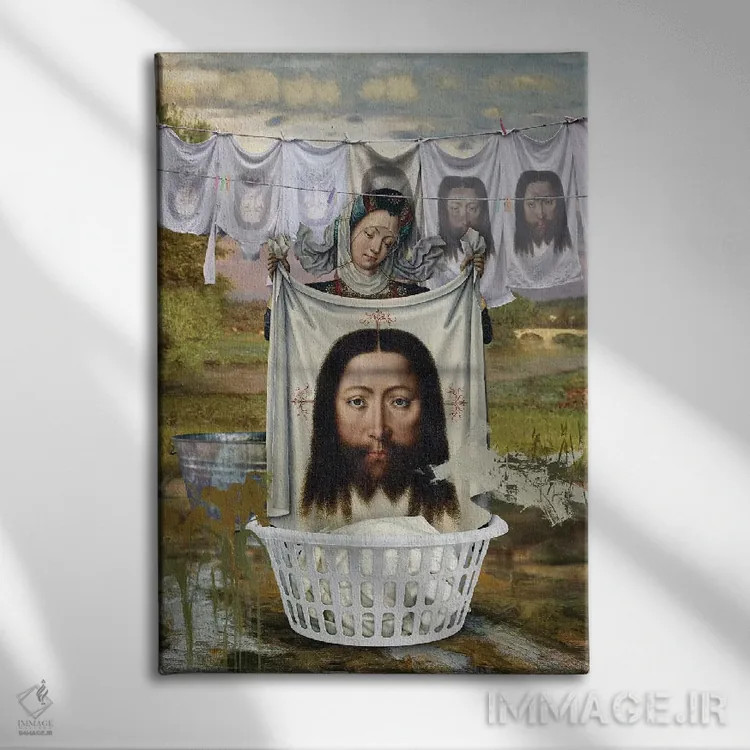 تابلو دکوراتیو بند رخت اثر خوزه لوئیس گوئررو - نمای روبهرو روی دیوار