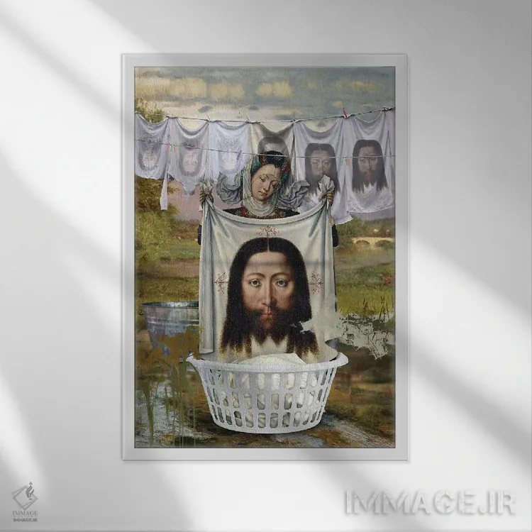 تابلو دکوراتیو بند رخت اثر خوزه لوئیس گوئررو - نمای قابدار سفید