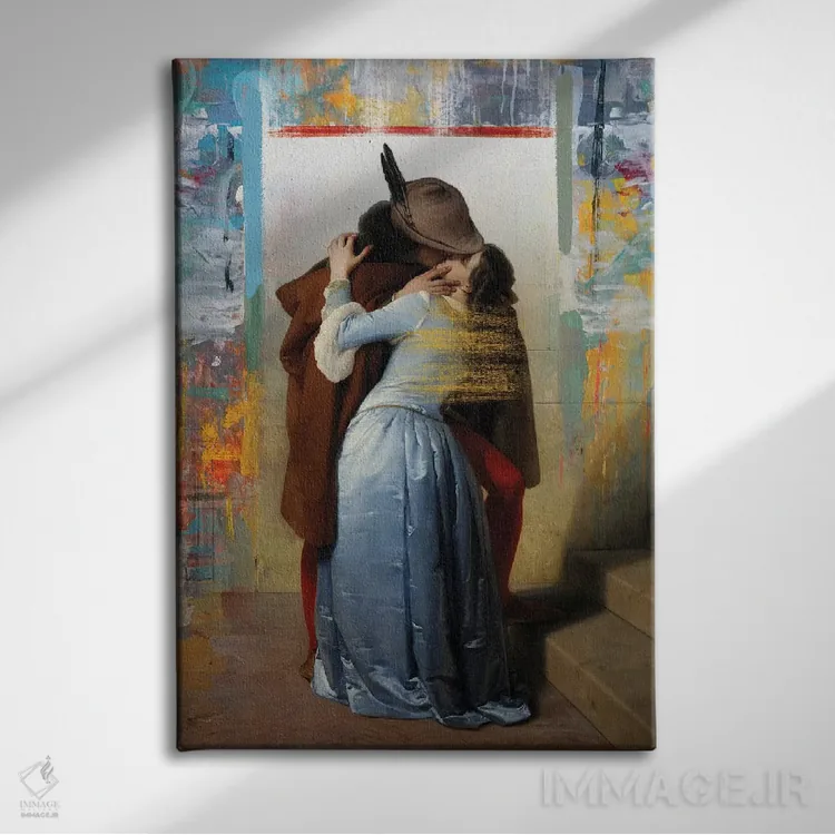 تابلو دکوراتیو بوسه اثر خوزه لوئیس گوئررو - نمای روبهرو روی دیوار