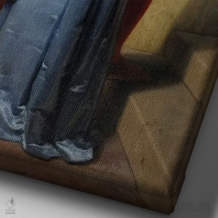 تابلو دکوراتیو بوسه اثر خوزه لوئیس گوئررو - نمای نزدیک بافت بوم