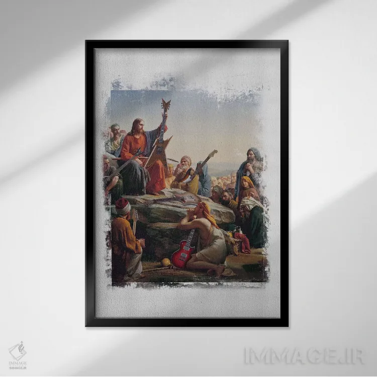 تابلو دکوراتیو عیسی فوق العاده است اثر خوزه لوئیس گوئررو - نمای قابدار مشکی