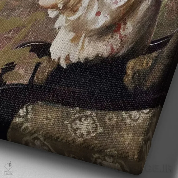 تابلو دکوراتیو کلاه اثر خوزه لوئیس گوئررو - نمای نزدیک بافت بوم