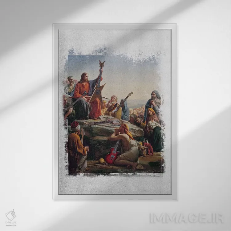 تابلو دکوراتیو عیسی فوق العاده است اثر خوزه لوئیس گوئررو - نمای قابدار سفید