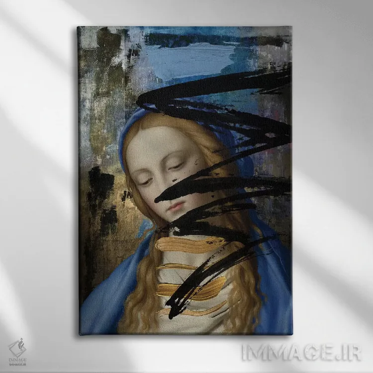 تابلو دکوراتیو آبی اثر خوزه لوئیس گوئررو - نمای روبهرو روی دیوار