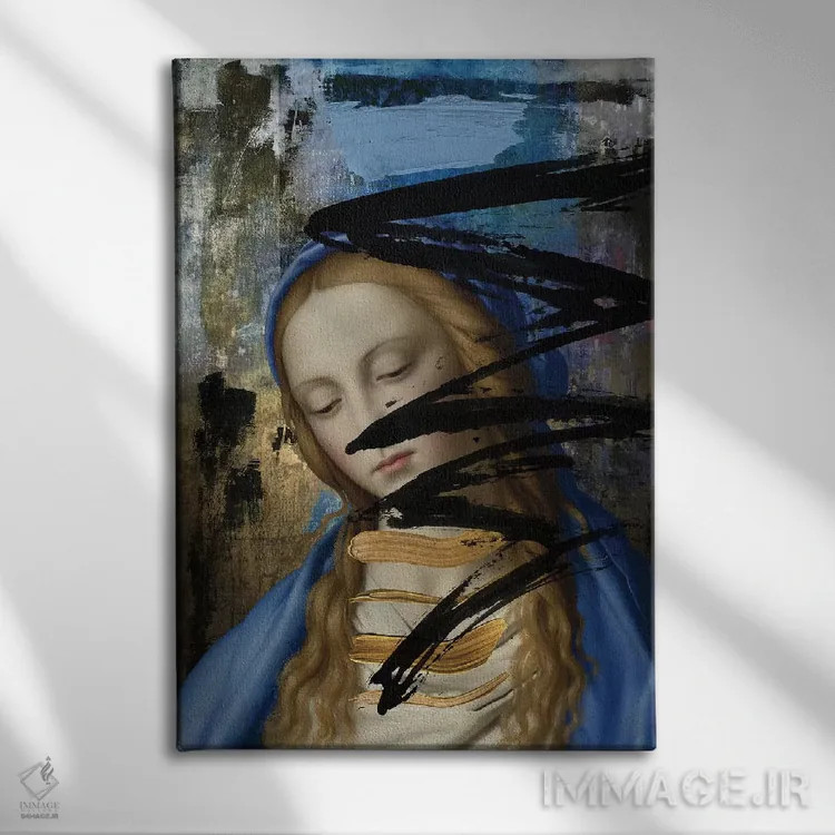 تابلو دکوراتیو آبی اثر خوزه لوئیس گوئررو - نمای روبهرو روی دیوار