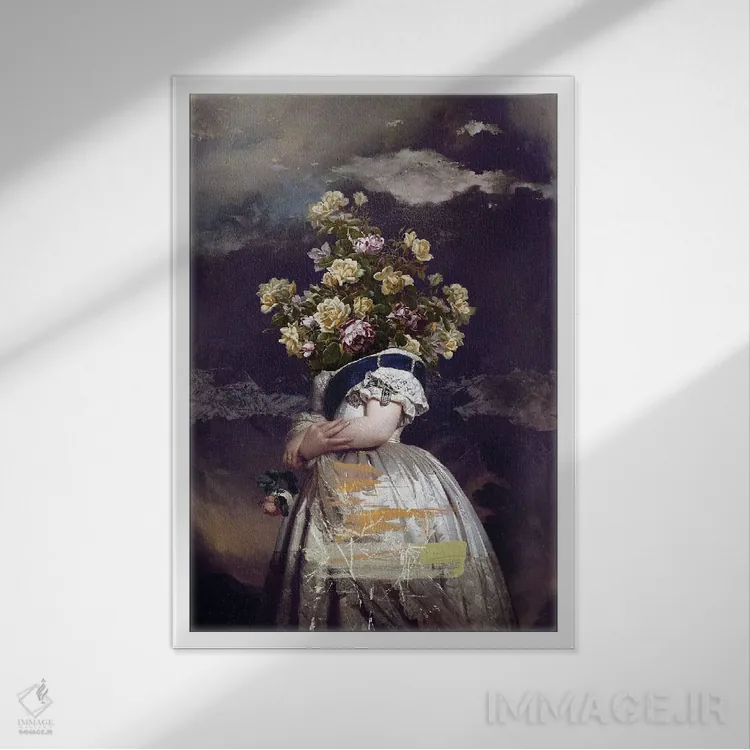 تابلو دکوراتیو گل ها اثر خوزه لوئیس گوئررو - نمای قابدار سفید