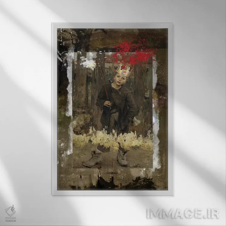 تابلو دکوراتیو پادشاه اثر خوزه لوئیس گوئررو - نمای قابدار سفید