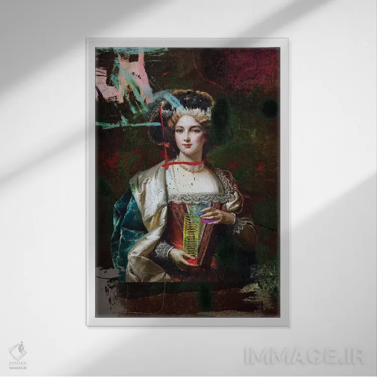 تابلو دکوراتیو اسلینکی اثر خوزه لوئیس گوئررو - نمای قابدار سفید