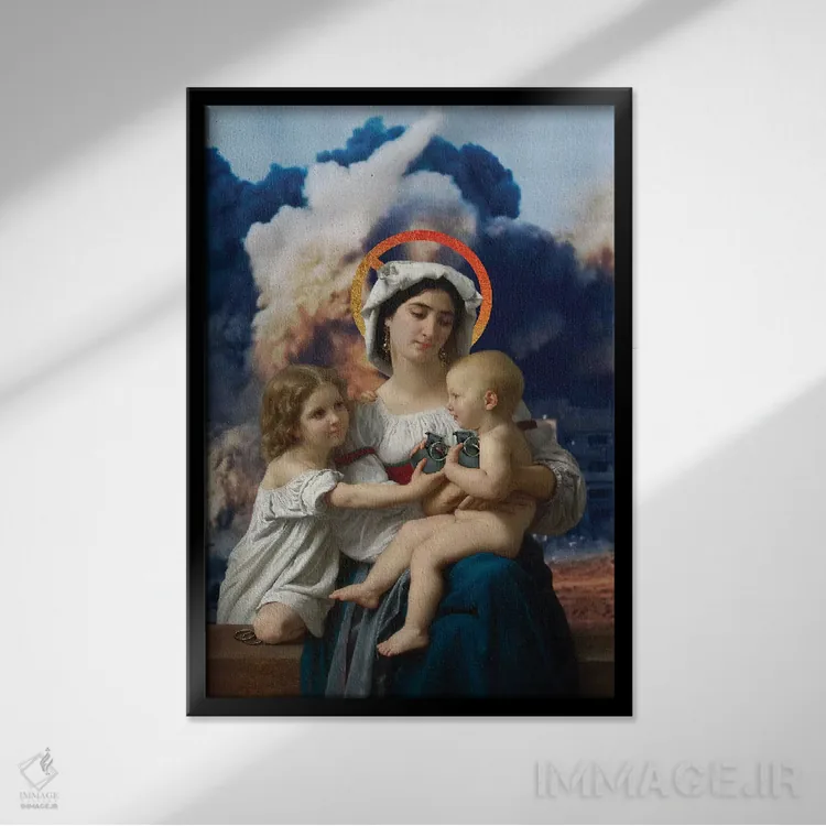 تابلو دکوراتیو نارنجک دستی اثر خوزه لوئیس گوئررو - نمای قابدار مشکی