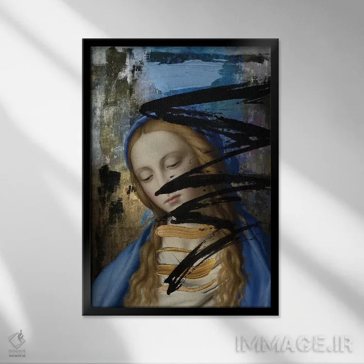 تابلو دکوراتیو آبی اثر خوزه لوئیس گوئررو - نمای قابدار مشکی