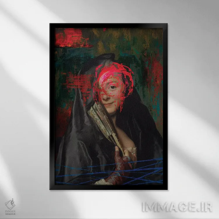 تابلو دکوراتیو خرابکاری اثر خوزه لوئیس گوئررو - نمای قابدار مشکی