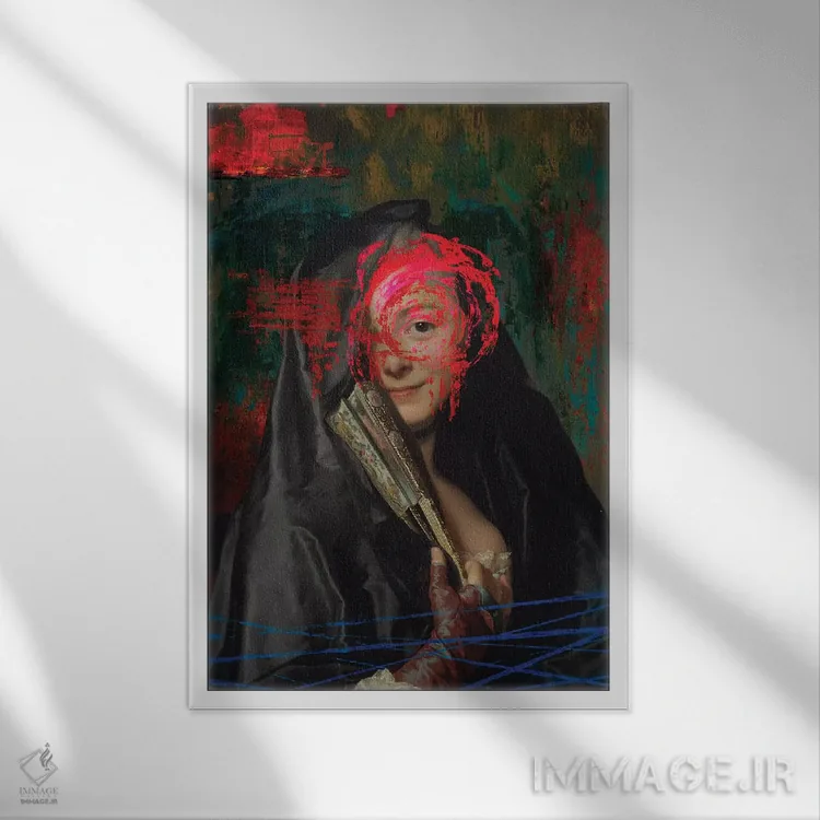 تابلو دکوراتیو خرابکاری اثر خوزه لوئیس گوئررو - نمای قابدار سفید