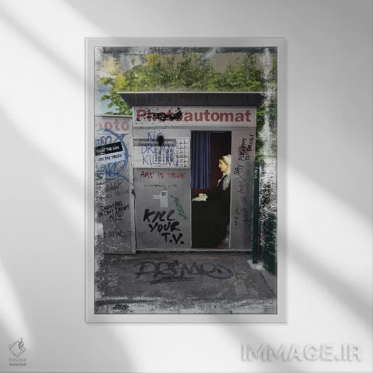 تابلو دکوراتیو اتومات اثر خوزه لوئیس گوئررو - نمای قابدار سفید
