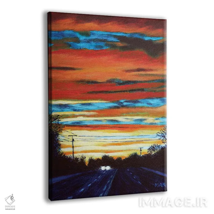 تابلو دکوراتیو رانندگی هنگام غروب اثر جری لی کرک - نمای پرسپکتیو محصول