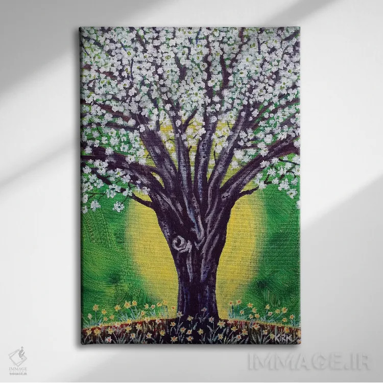 تابلو دکوراتیو در حال شکوفه اثر جری لی کرک - نمای روبهرو روی دیوار