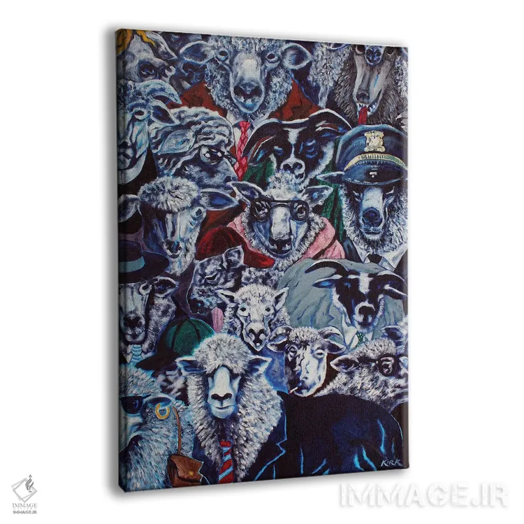 تابلو دکوراتیو گوسفندان اثر جری لی کرک - نمای پرسپکتیو محصول