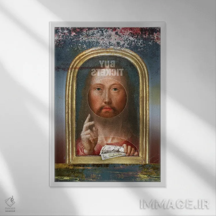 تابلو دکوراتیو دو عدد لطفا اثر خوزه لوئیس گوئررو - نمای قابدار سفید